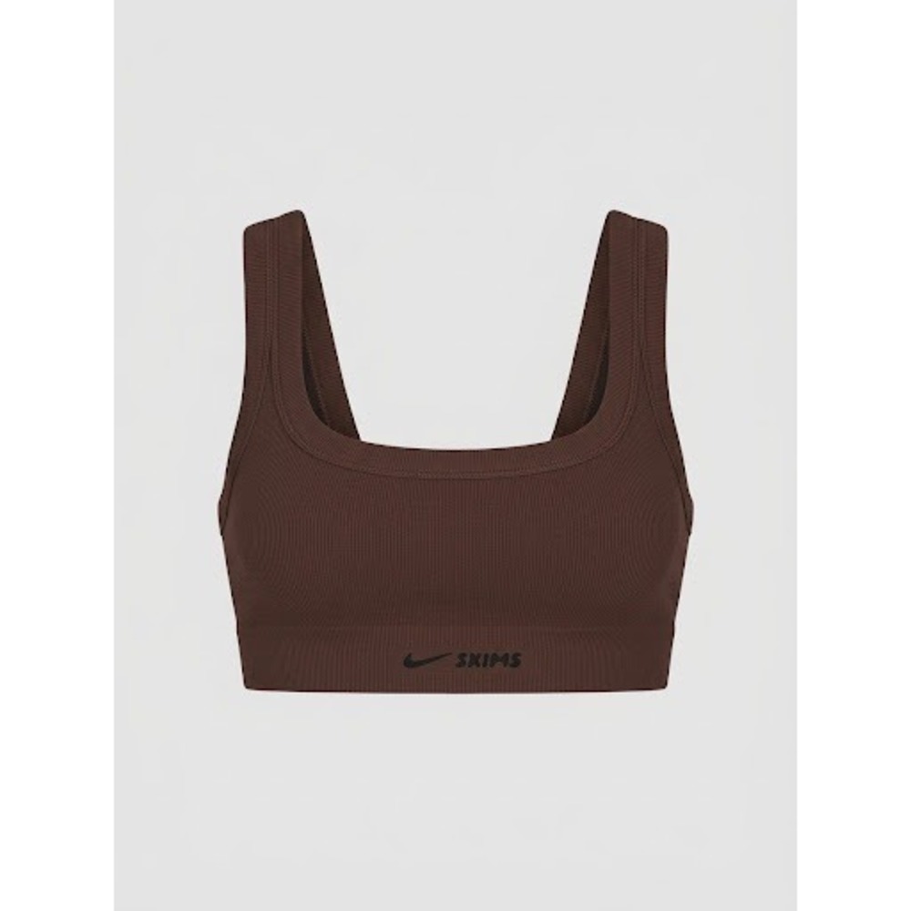 Nike x SKIMS Sport Bra Women Small Brown Excellent Ribbed Seamless BR-SPT-2951